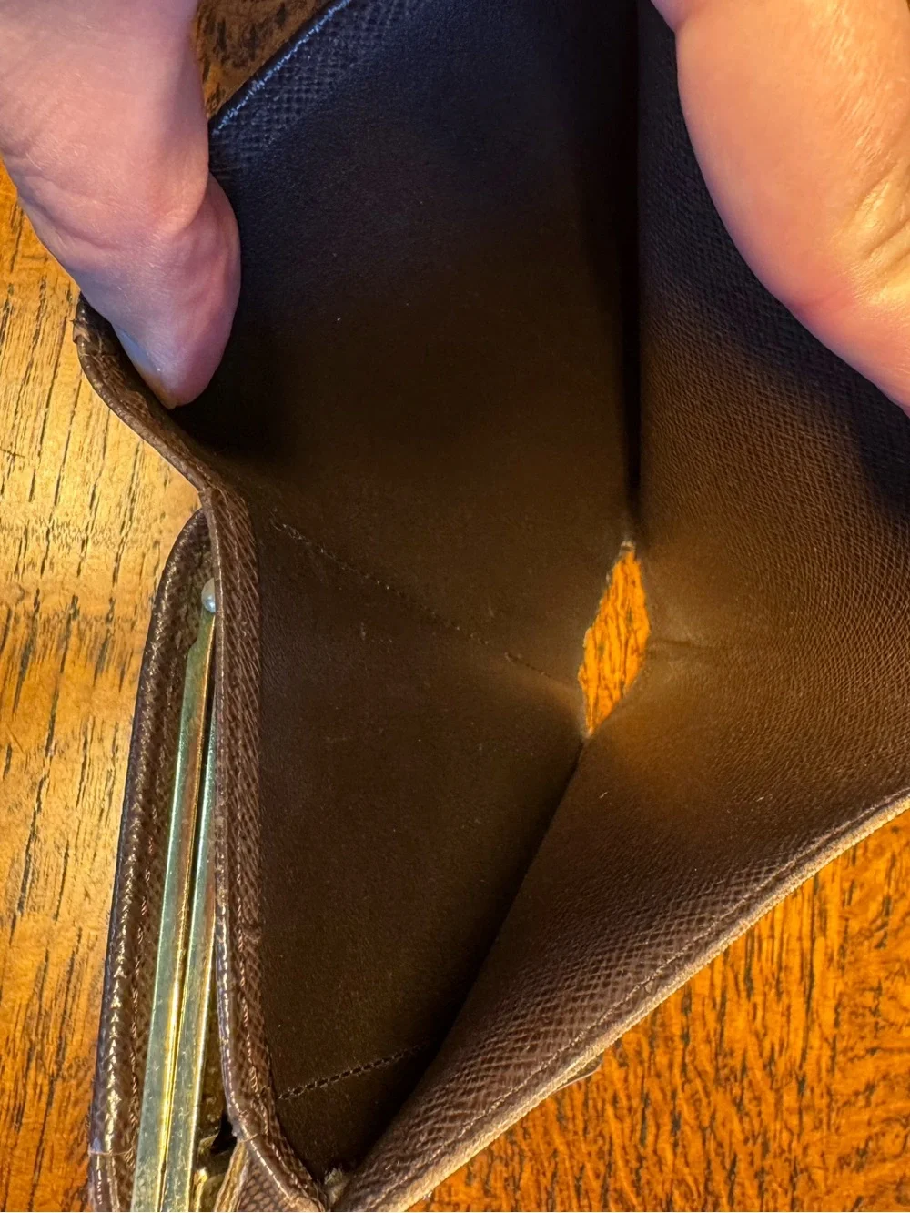 Louis Vuitton Damier Ebene Portefeuille Viennois French Kisslock Wallet